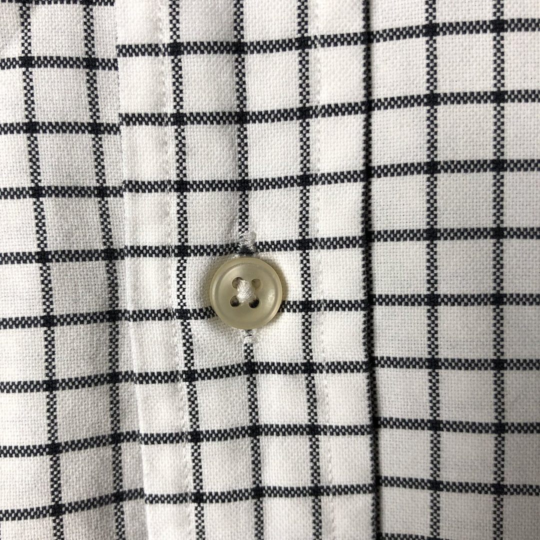 Ralph Lauren long sleeve button down check shirt, men's size L cotton white type Vintage Second Hand