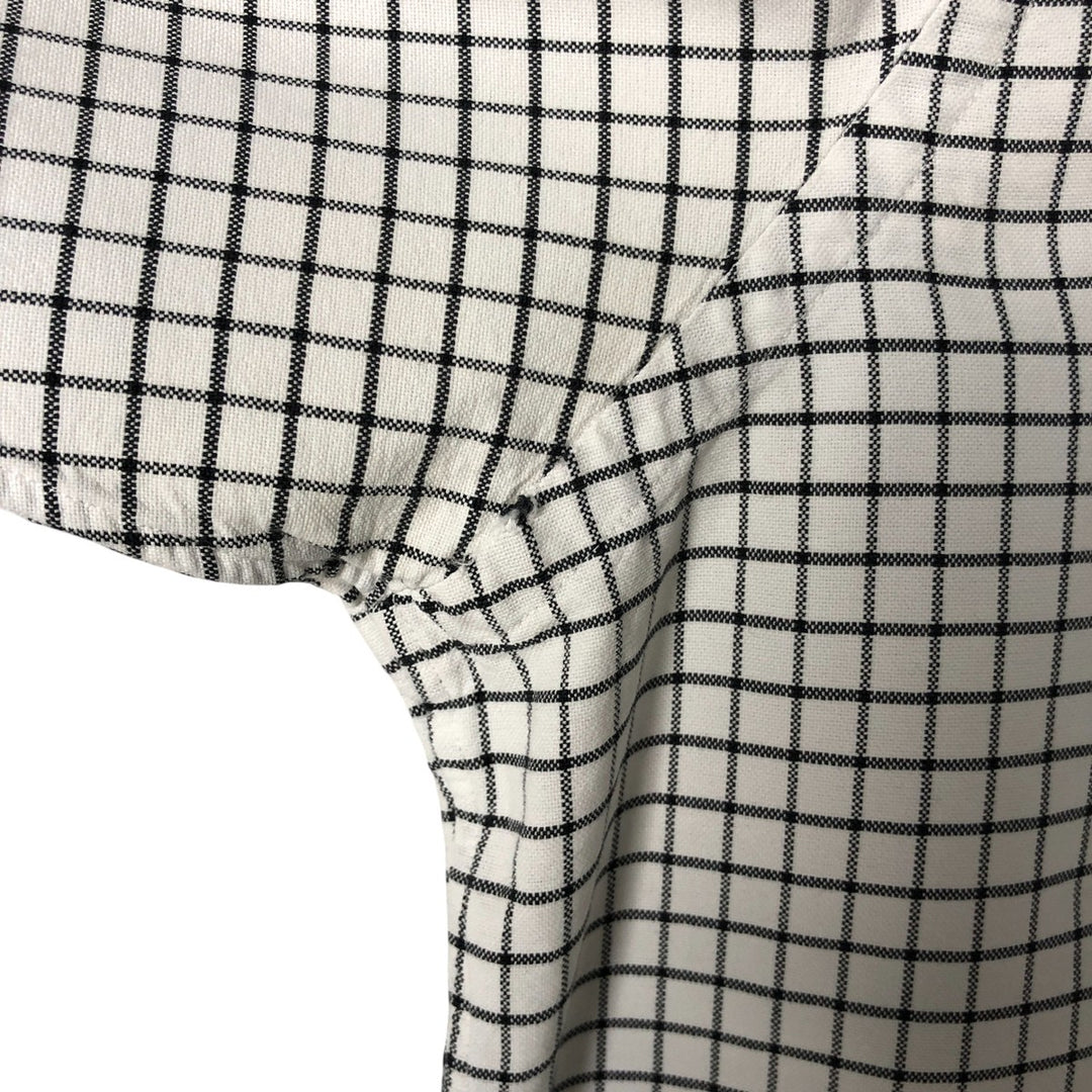 Ralph Lauren long sleeve button down check shirt, men's size L cotton white type Vintage Second Hand