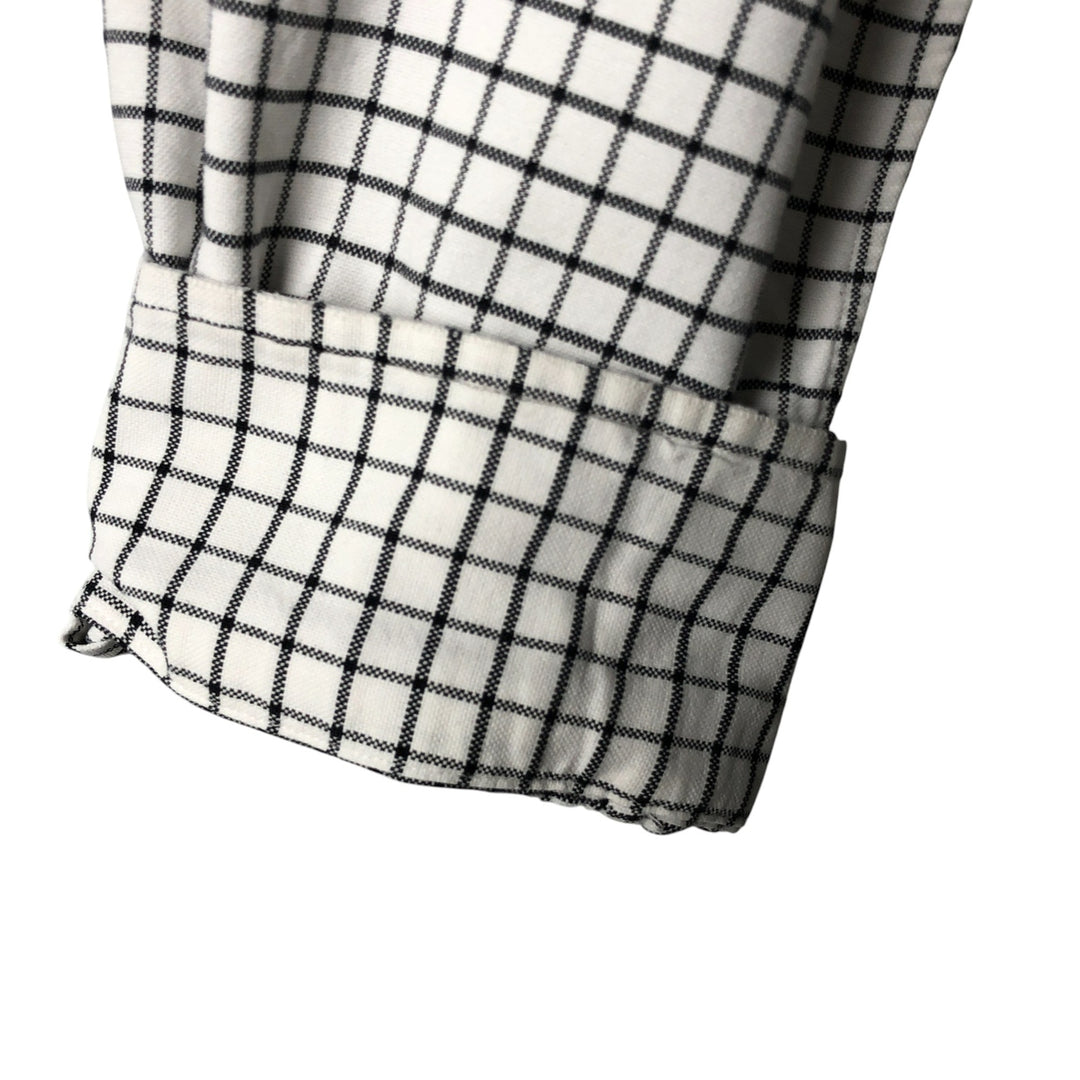 Ralph Lauren long sleeve button down check shirt, men's size L cotton white type Vintage Second Hand