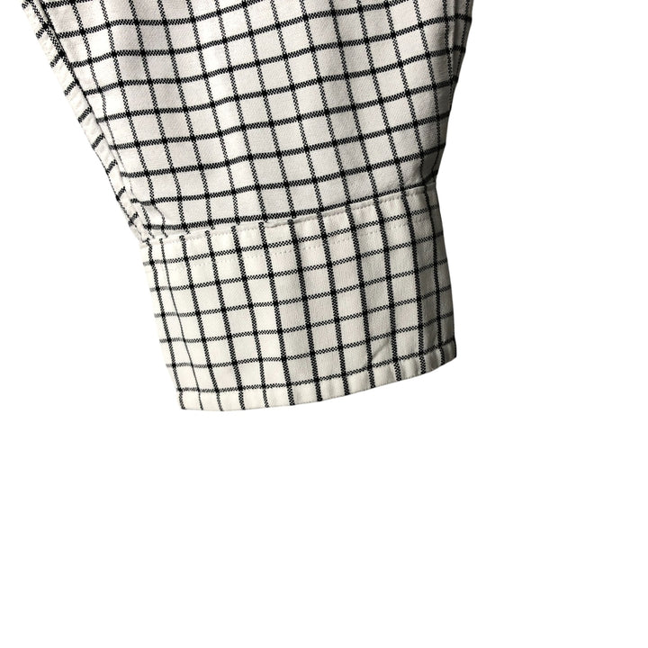 Ralph Lauren long sleeve button down check shirt, men's size L cotton white type Vintage Second Hand