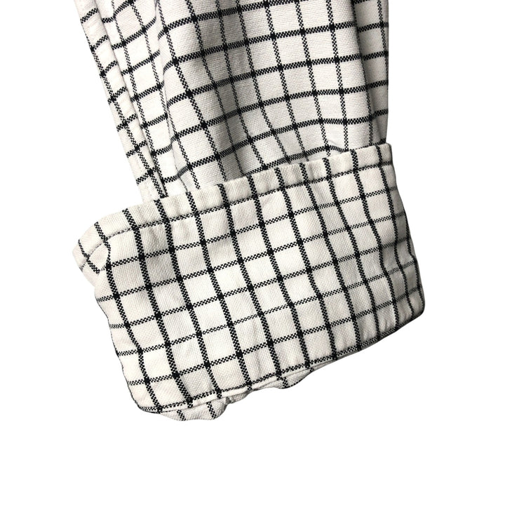 Ralph Lauren long sleeve button down check shirt, men's size L cotton white type Vintage Second Hand