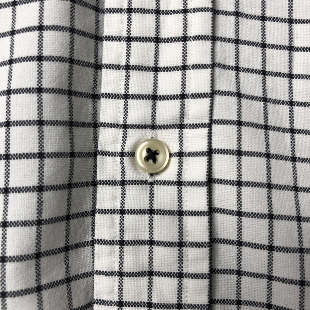 Ralph Lauren long sleeve button down check shirt, men's size L cotton white type Vintage Second Hand