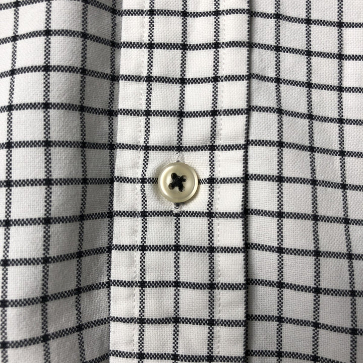 Ralph Lauren long sleeve button down check shirt, men's size L cotton white type Vintage Second Hand