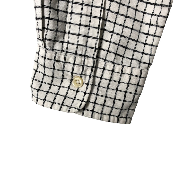 Ralph Lauren long sleeve button down check shirt, men's size L cotton white type Vintage Second Hand