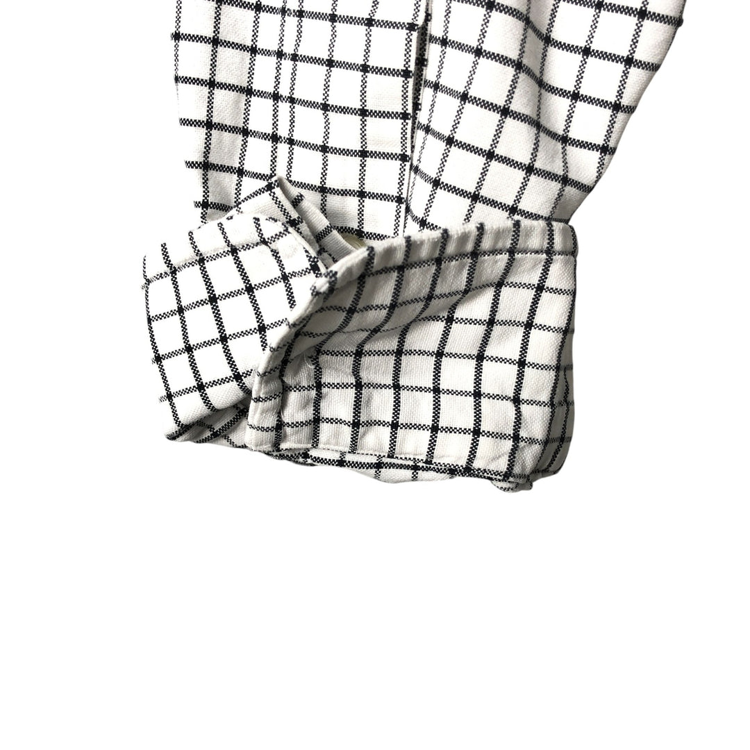 Ralph Lauren long sleeve button down check shirt, men's size L cotton white type Vintage Second Hand