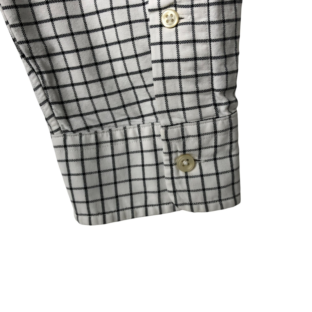 Ralph Lauren long sleeve button down check shirt, men's size L cotton white type Vintage Second Hand