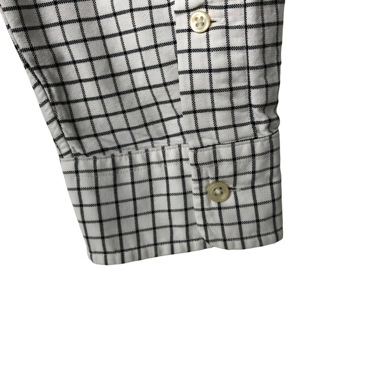 Ralph Lauren long sleeve button down check shirt, men's size L cotton white type Vintage Second Hand