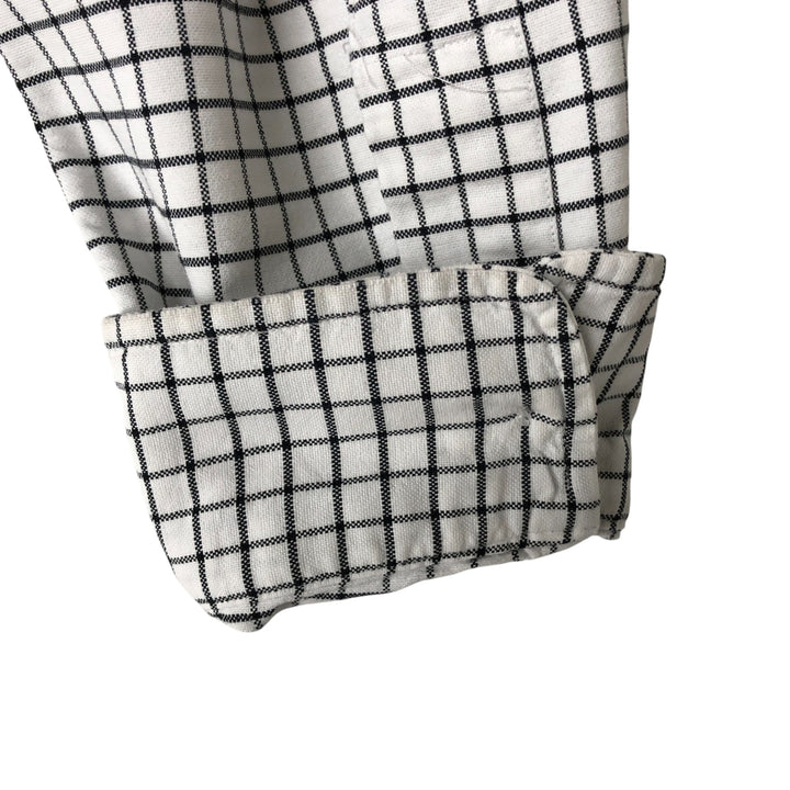 Ralph Lauren long sleeve button down check shirt, men's size L cotton white type Vintage Second Hand