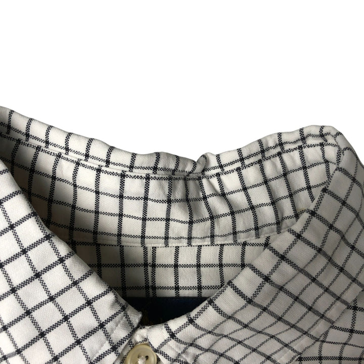 Ralph Lauren long sleeve button down check shirt, men's size L cotton white type Vintage Second Hand
