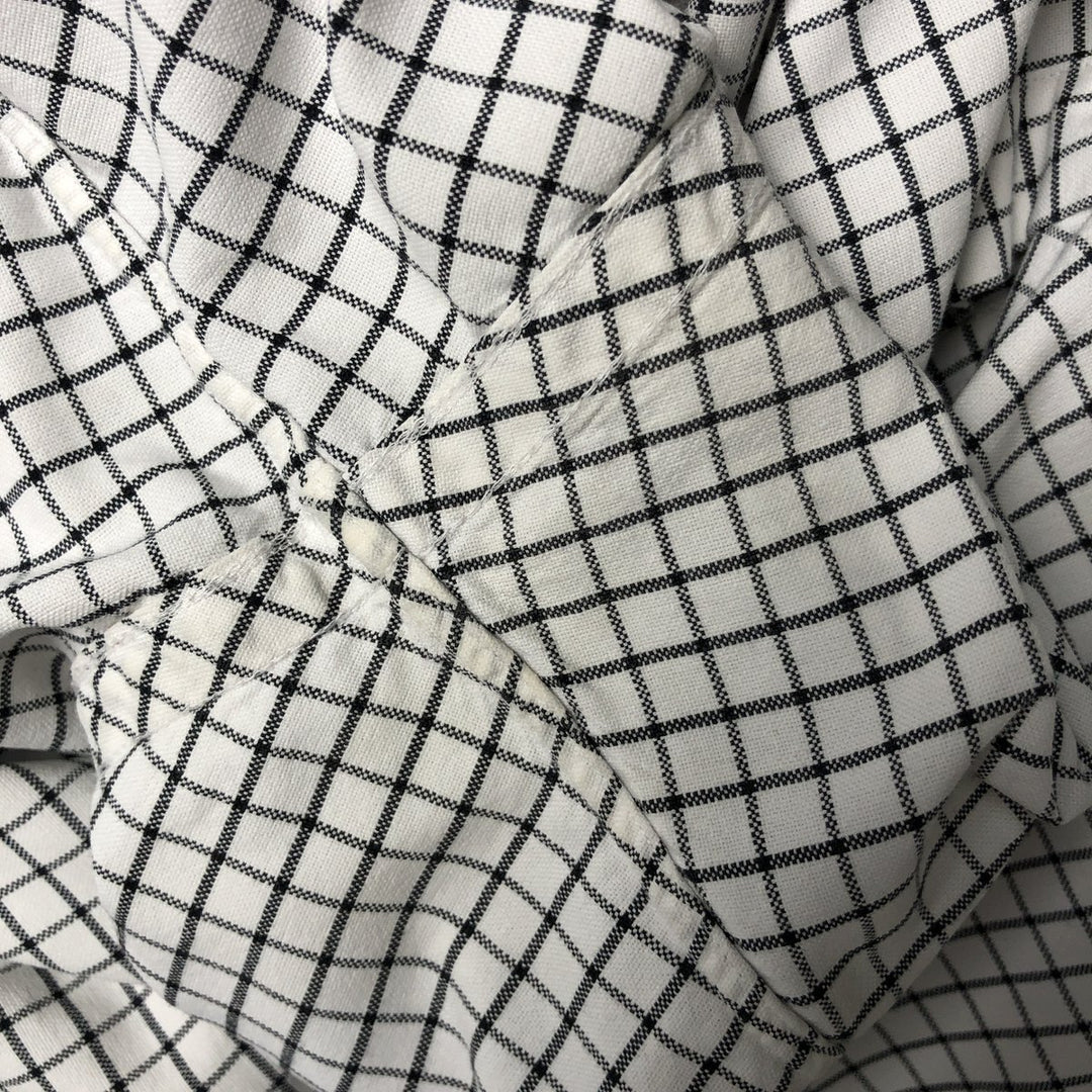 Ralph Lauren long sleeve button down check shirt, men's size L cotton white type Vintage Second Hand