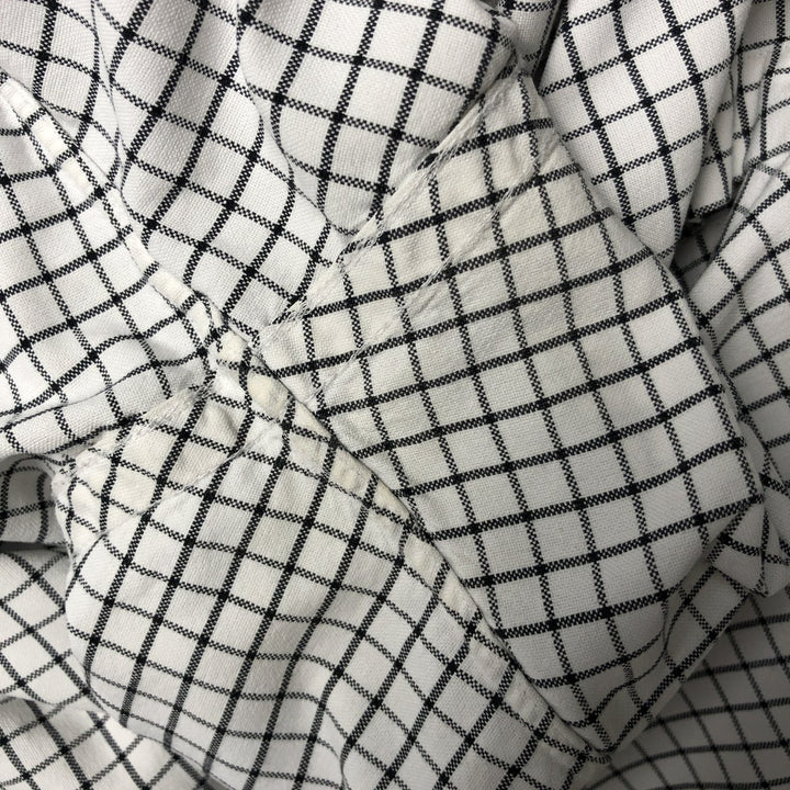 Ralph Lauren long sleeve button down check shirt, men's size L cotton white type Vintage Second Hand