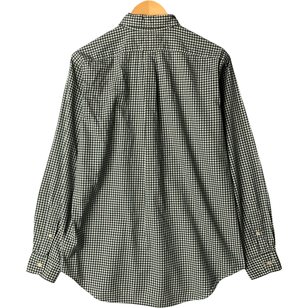 Ralph Lauren Classic Fit Long Sleeve Button Down Check Shirt Men's M cotton Green type dark green Vintage Second Hand