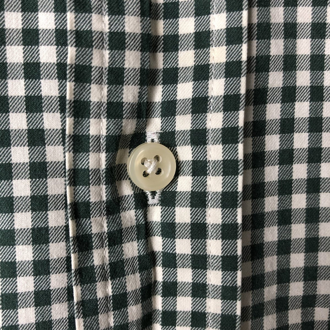 Ralph Lauren Classic Fit Long Sleeve Button Down Check Shirt Men's M cotton Green type dark green Vintage Second Hand