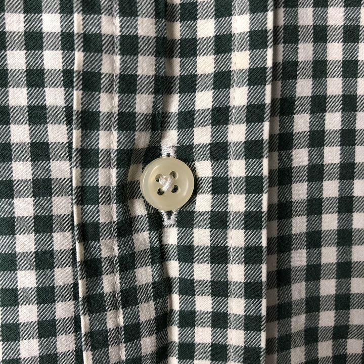 Ralph Lauren Classic Fit Long Sleeve Button Down Check Shirt Men's M cotton Green type dark green Vintage Second Hand