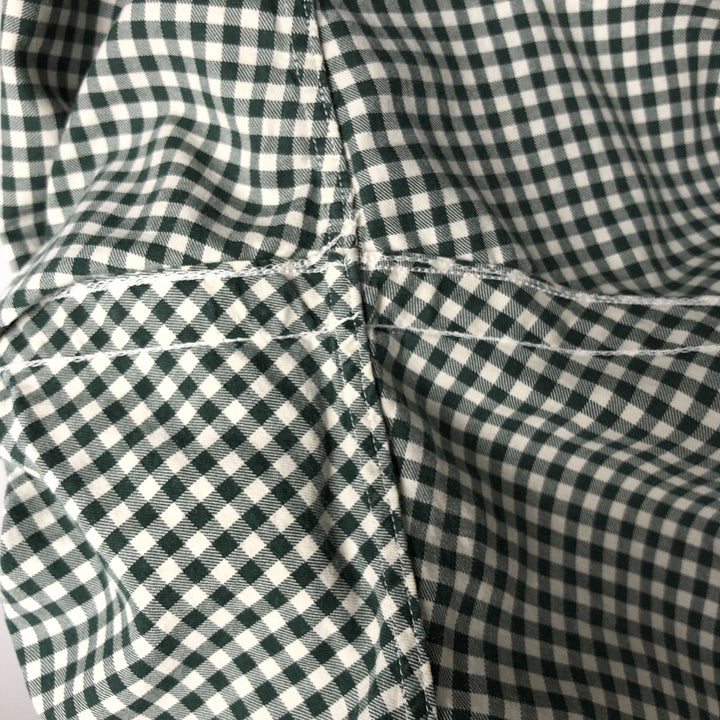 Ralph Lauren Classic Fit Long Sleeve Button Down Check Shirt Men's M cotton Green type dark green Vintage Second Hand