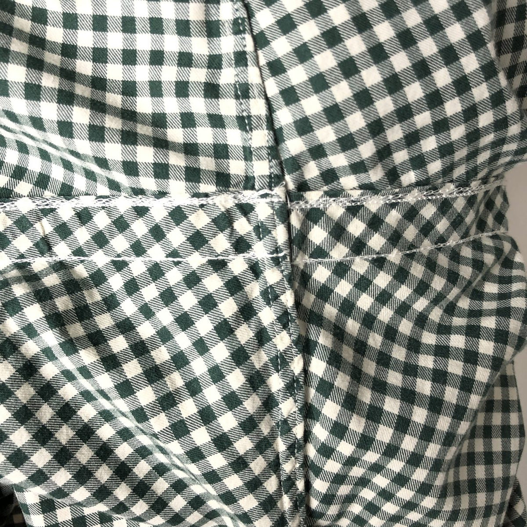 Ralph Lauren Classic Fit Long Sleeve Button Down Check Shirt Men's M cotton Green type dark green Vintage Second Hand