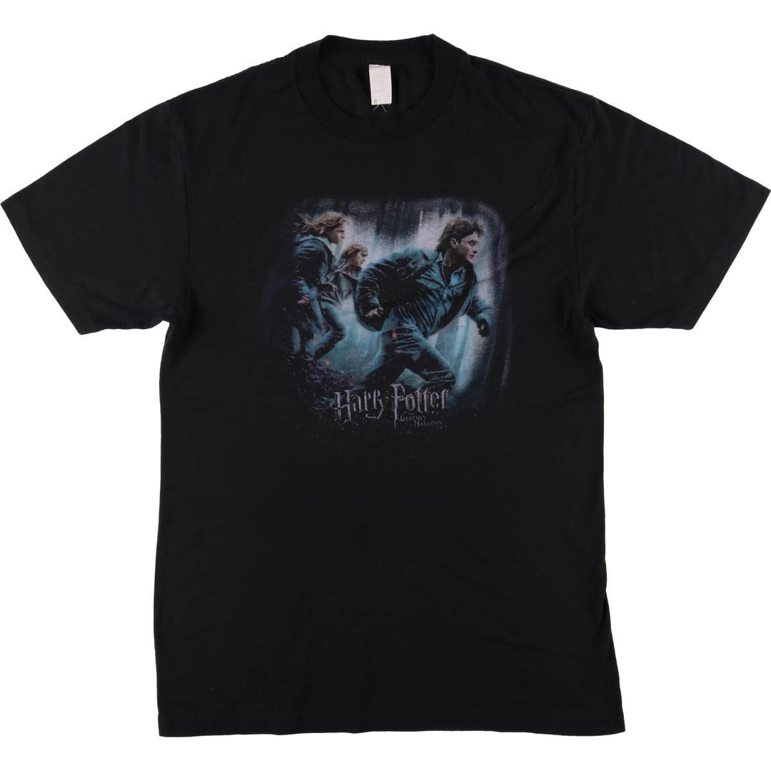 HARRY POTTER DEATHLY HALLOWS PART1 Harry Potter and the Deathly Hallows Part 1 Movie T-shirt Men's L size unclear black type Vintage Second Hand