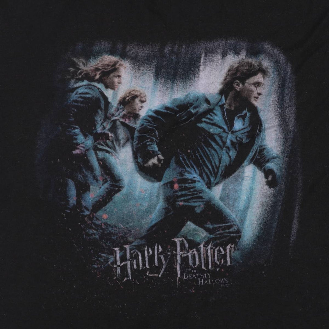 HARRY POTTER DEATHLY HALLOWS PART1 Harry Potter and the Deathly Hallows Part 1 Movie T-shirt Men's L size unclear black type Vintage Second Hand