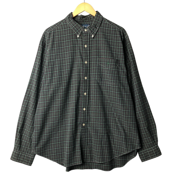Ralph Lauren Classic Fit Long Sleeve Button Down Check Shirt Men's XXL cotton green type Vintage Second Hand