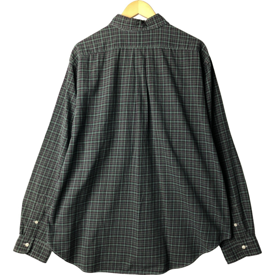 Ralph Lauren Classic Fit Long Sleeve Button Down Check Shirt Men's XXL cotton green type Vintage Second Hand