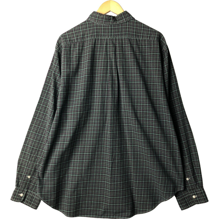 Ralph Lauren Classic Fit Long Sleeve Button Down Check Shirt Men's XXL cotton green type Vintage Second Hand