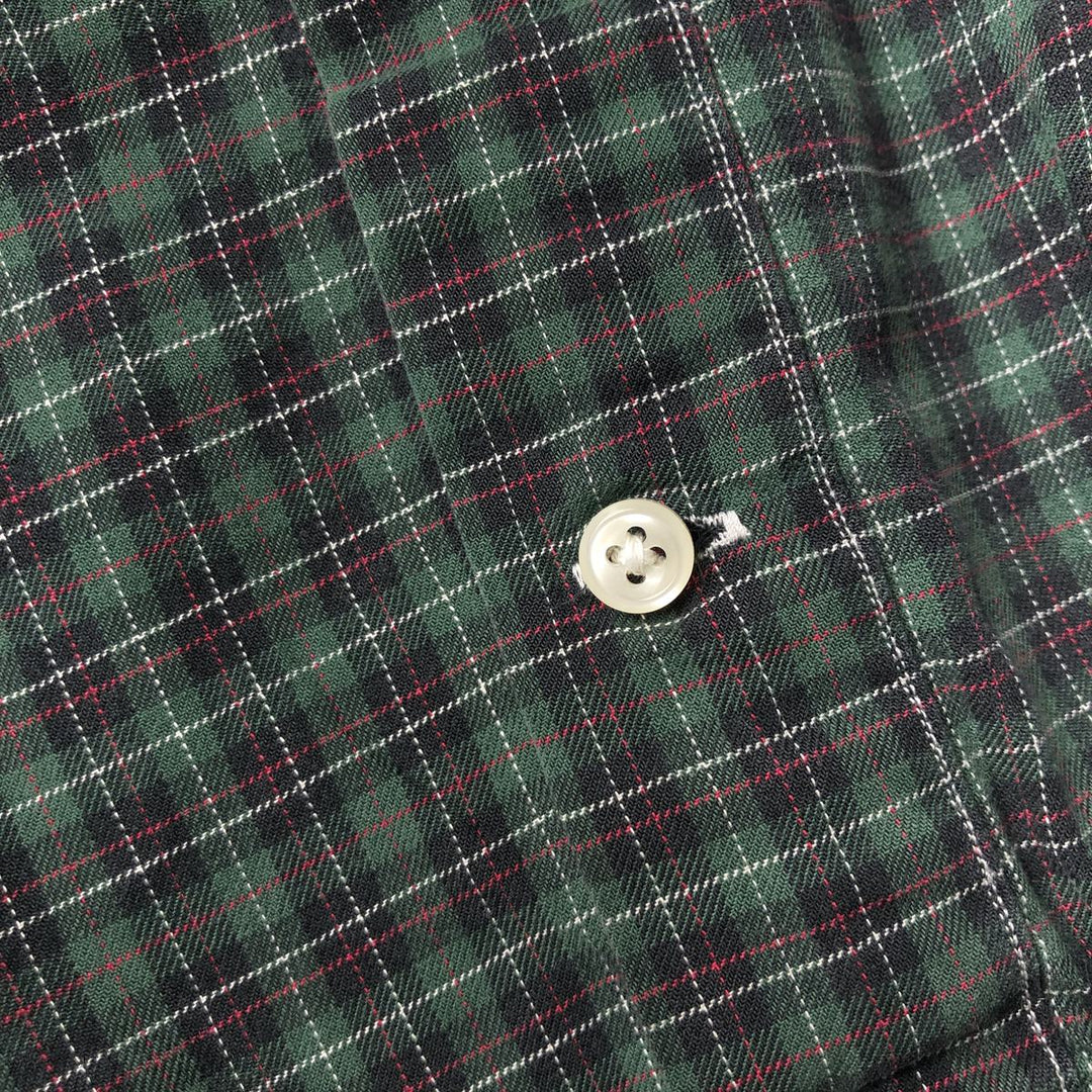 Ralph Lauren Classic Fit Long Sleeve Button Down Check Shirt Men's XXL cotton green type Vintage Second Hand
