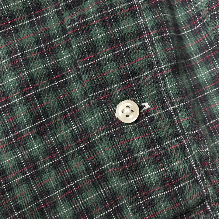 Ralph Lauren Classic Fit Long Sleeve Button Down Check Shirt Men's XXL cotton green type Vintage Second Hand