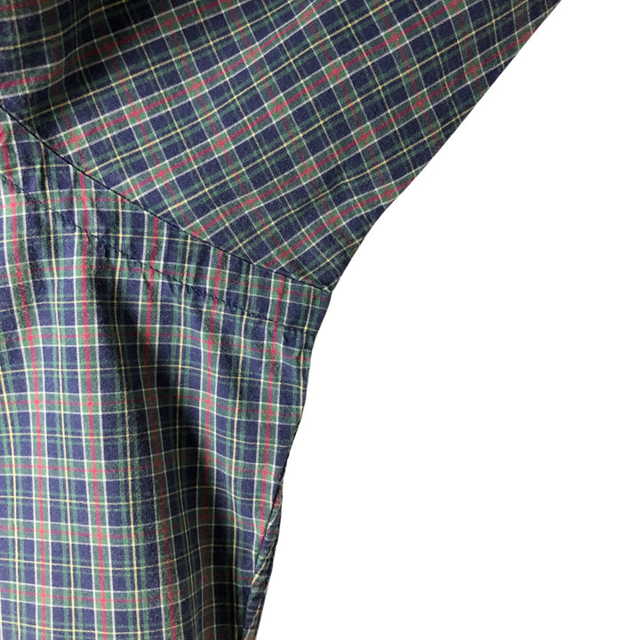 Ralph Lauren Classic Fit Long Sleeve Button Down Check Shirt Men's M cotton blue type Vintage Second Hand
