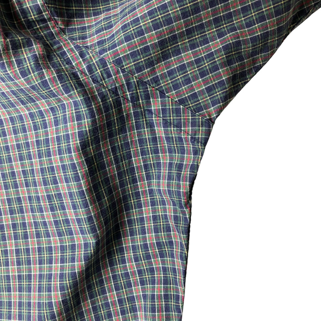 Ralph Lauren Classic Fit Long Sleeve Button Down Check Shirt Men's M cotton blue type Vintage Second Hand