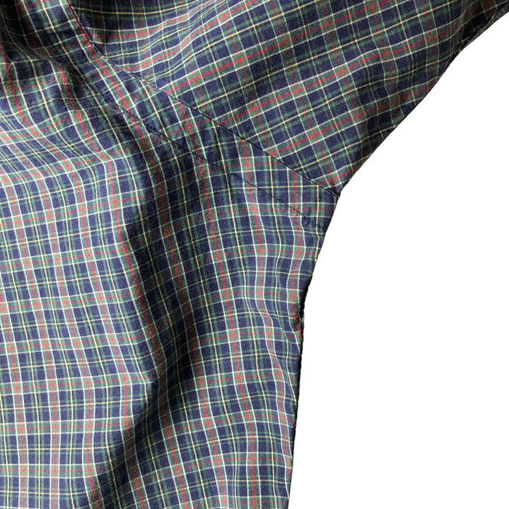 Ralph Lauren Classic Fit Long Sleeve Button Down Check Shirt Men's M cotton blue type Vintage Second Hand