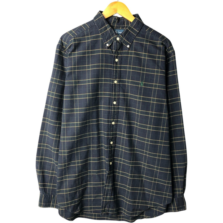 Ralph Lauren Classic Fit Long Sleeve Cotton Check Shirt, Men's XL cotton Green type dark green Vintage Second Hand
