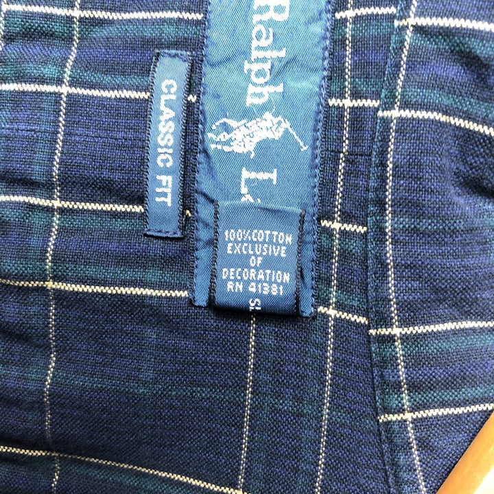 Ralph Lauren Classic Fit Long Sleeve Cotton Check Shirt, Men's XL cotton Green type dark green Vintage Second Hand