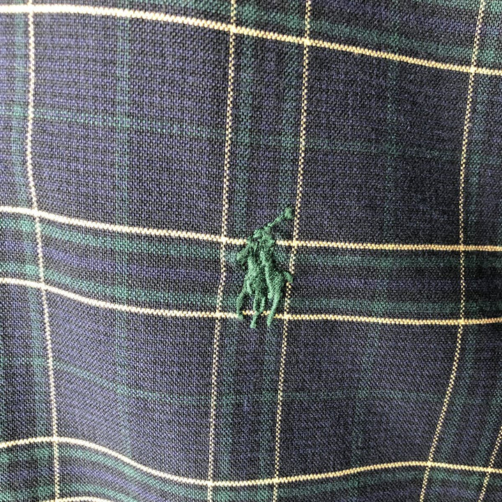 Ralph Lauren Classic Fit Long Sleeve Cotton Check Shirt, Men's XL cotton Green type dark green Vintage Second Hand