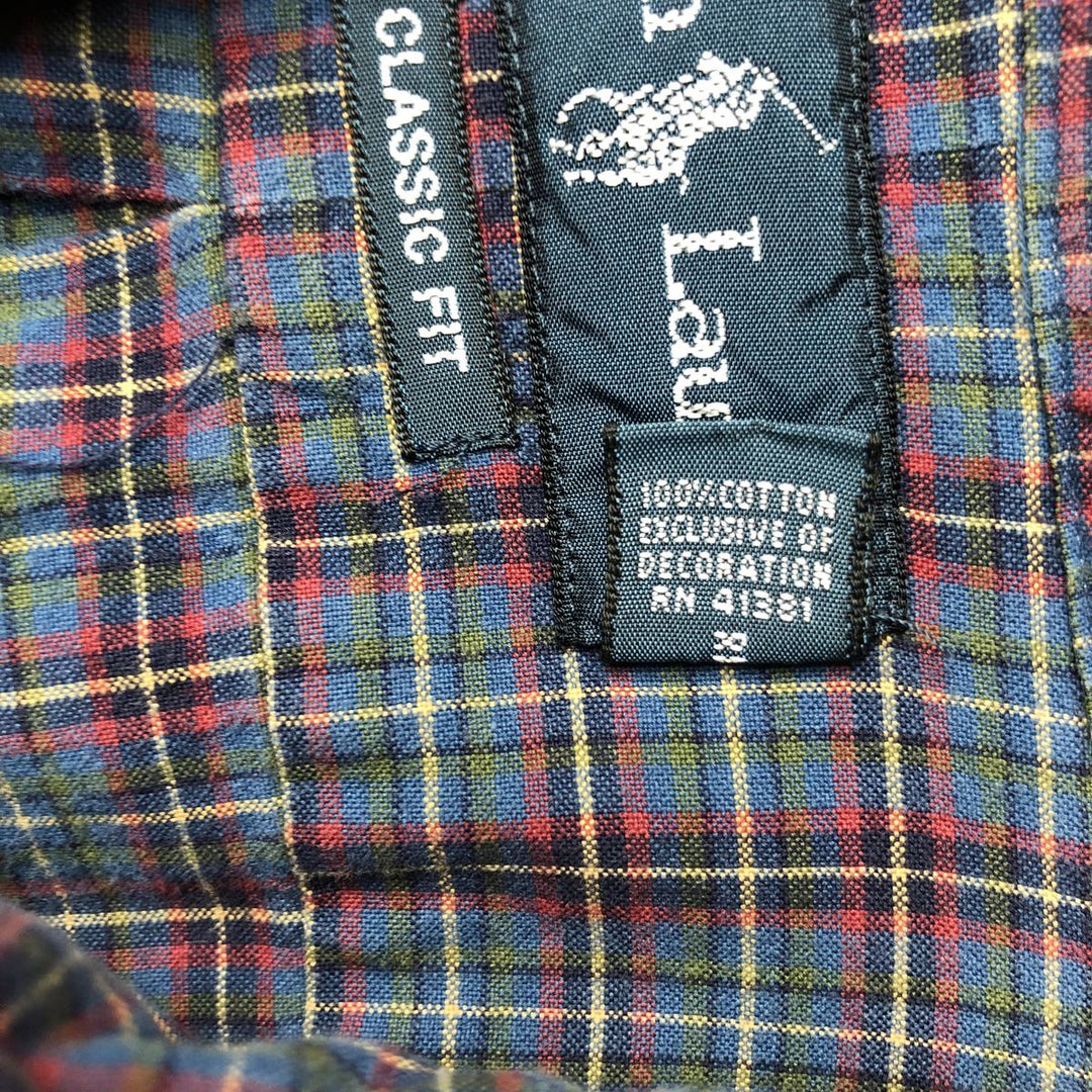 Ralph Lauren Classic Fit Long Sleeve Button Down Check Shirt Men's XL cotton blue type Vintage Second Hand