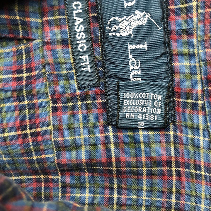 Ralph Lauren Classic Fit Long Sleeve Button Down Check Shirt Men's XL cotton blue type Vintage Second Hand
