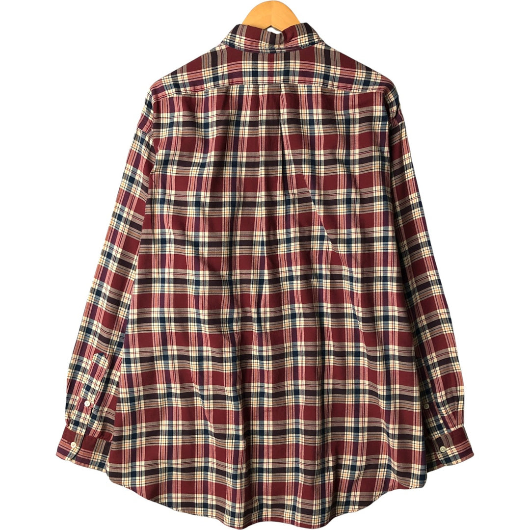 Ralph Lauren BLAKE long sleeve button down check shirt, men's XL size cotton red type Vintage Second Hand