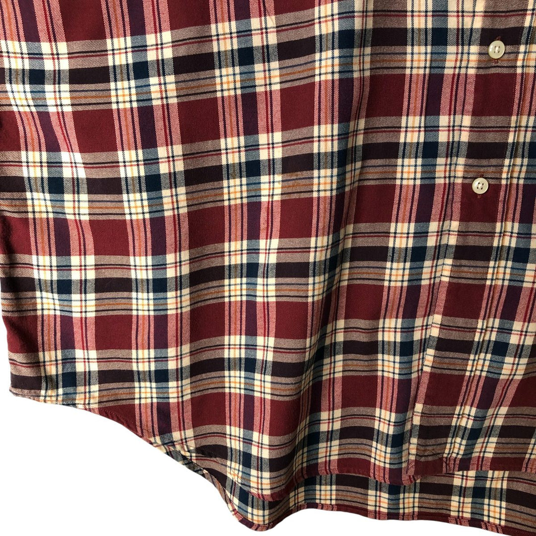 Ralph Lauren BLAKE long sleeve button down check shirt, men's XL size cotton red type Vintage Second Hand
