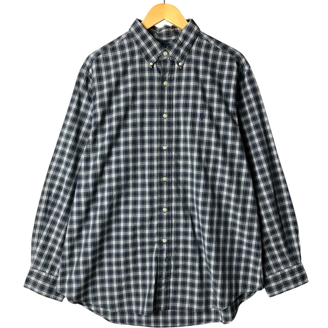 Ralph Lauren Classic Fit Long Sleeve Button Down Check Shirt Men's XL cotton blue type Vintage Second Hand