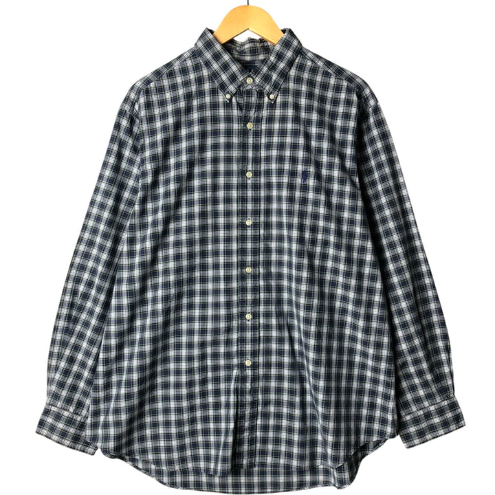 Ralph Lauren Classic Fit Long Sleeve Button Down Check Shirt Men's XL cotton blue type Vintage Second Hand