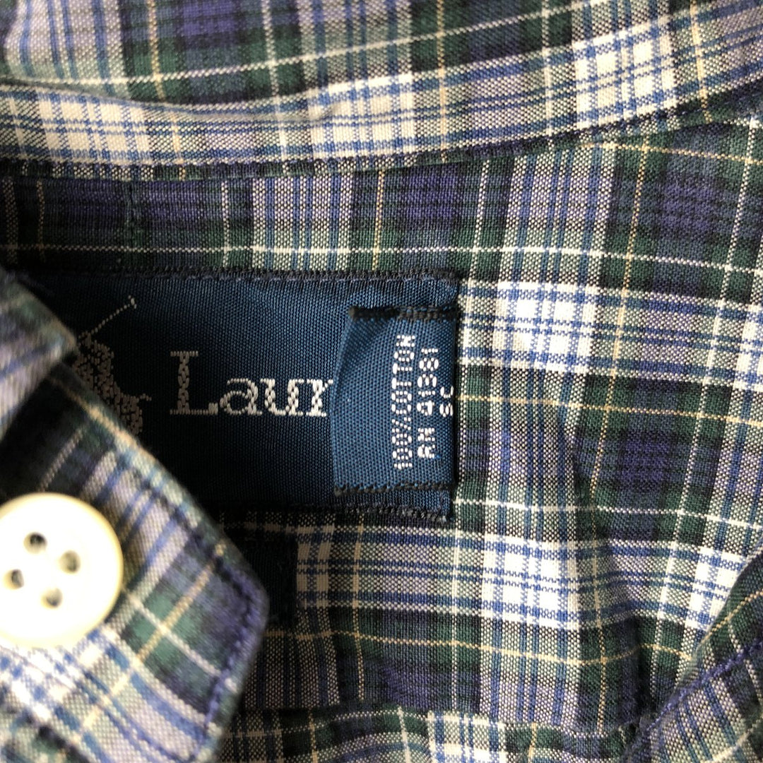 Ralph Lauren Classic Fit Long Sleeve Button Down Check Shirt Men's XL cotton blue type Vintage Second Hand
