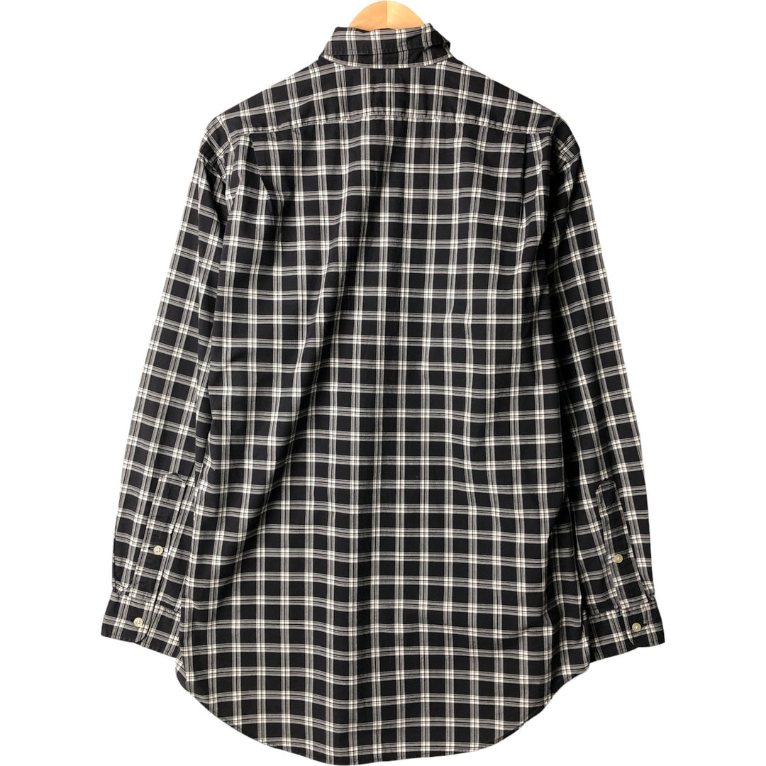 Ralph Lauren POLO GOLF Long sleeve cotton check shirt, men's size M cotton white type Vintage Second Hand