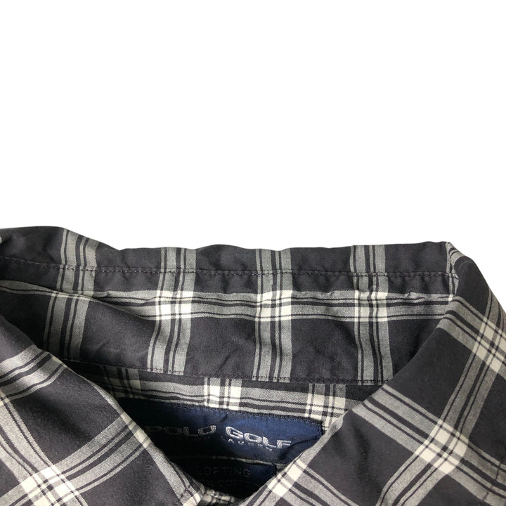 Ralph Lauren POLO GOLF Long sleeve cotton check shirt, men's size M cotton white type Vintage Second Hand