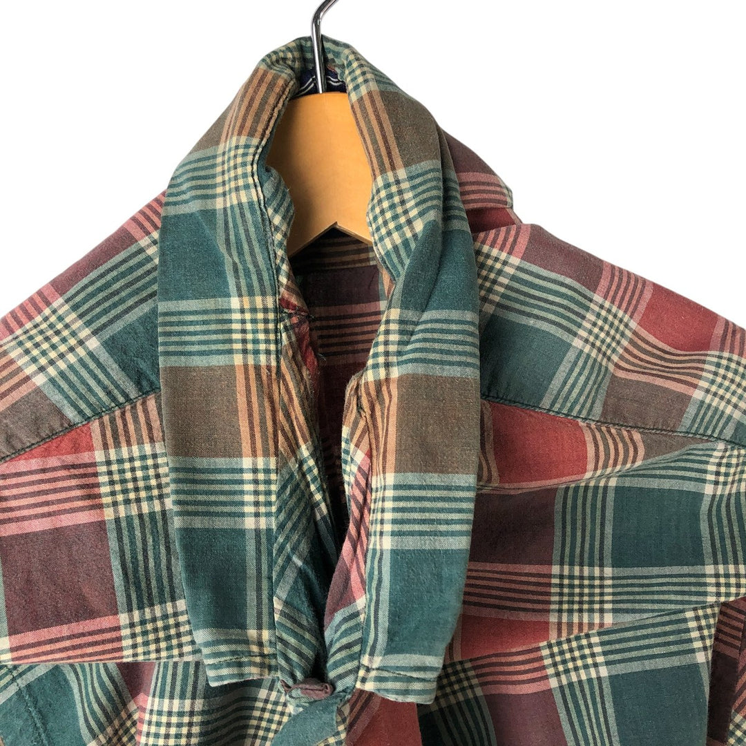 90'S Ralph Lauren SPORTMAN short sleeve button down check shirt men's size L box shirt vintage cotton red type Vintage Second Hand