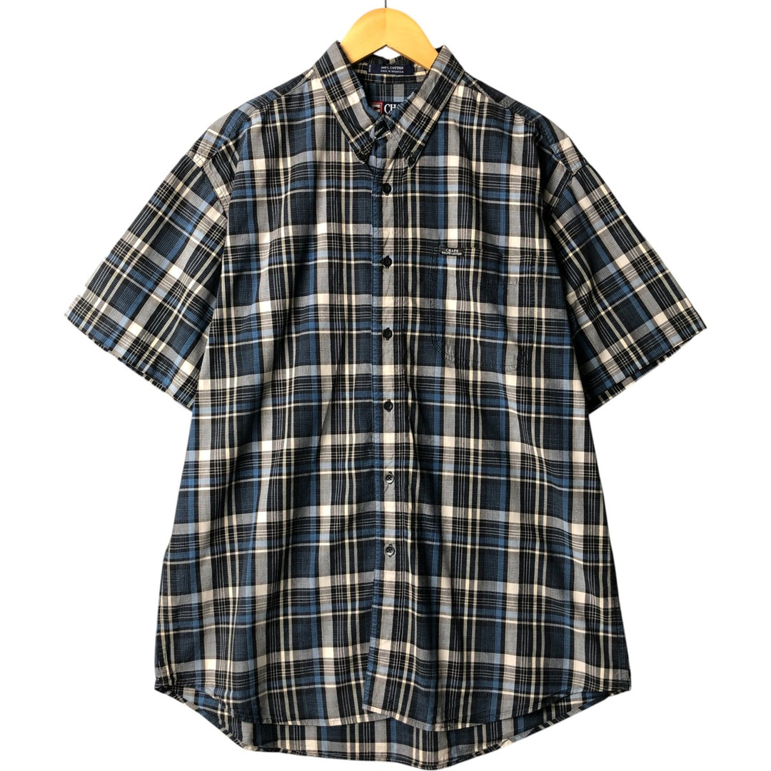 90'S Ralph Lauren CHAPS short sleeve button down check shirt men's size L vintage cotton blue type Vintage Second Hand