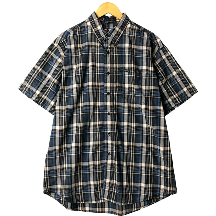 90'S Ralph Lauren CHAPS short sleeve button down check shirt men's size L vintage cotton blue type Vintage Second Hand
