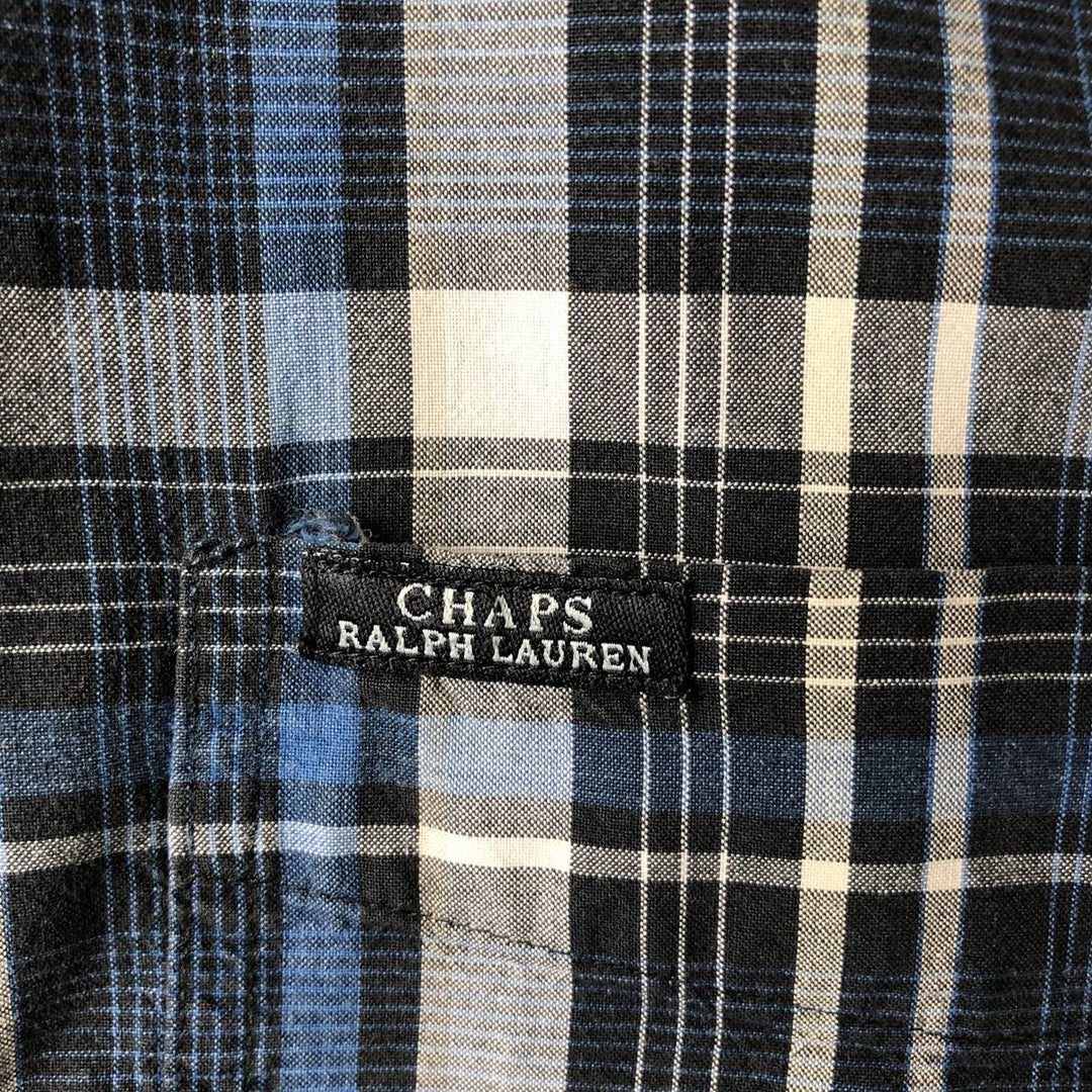 90'S Ralph Lauren CHAPS short sleeve button down check shirt men's size L vintage cotton blue type Vintage Second Hand