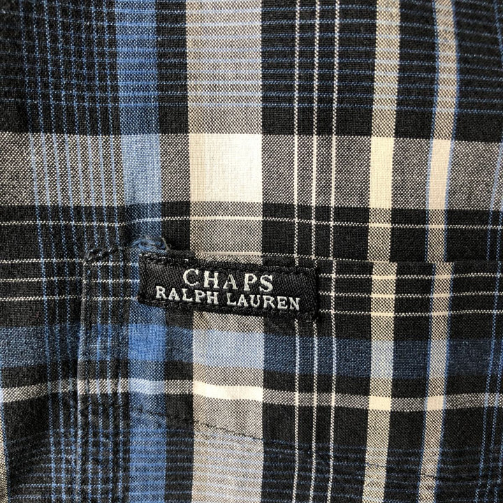 90'S Ralph Lauren CHAPS short sleeve button down check shirt men's size L vintage cotton blue type Vintage Second Hand