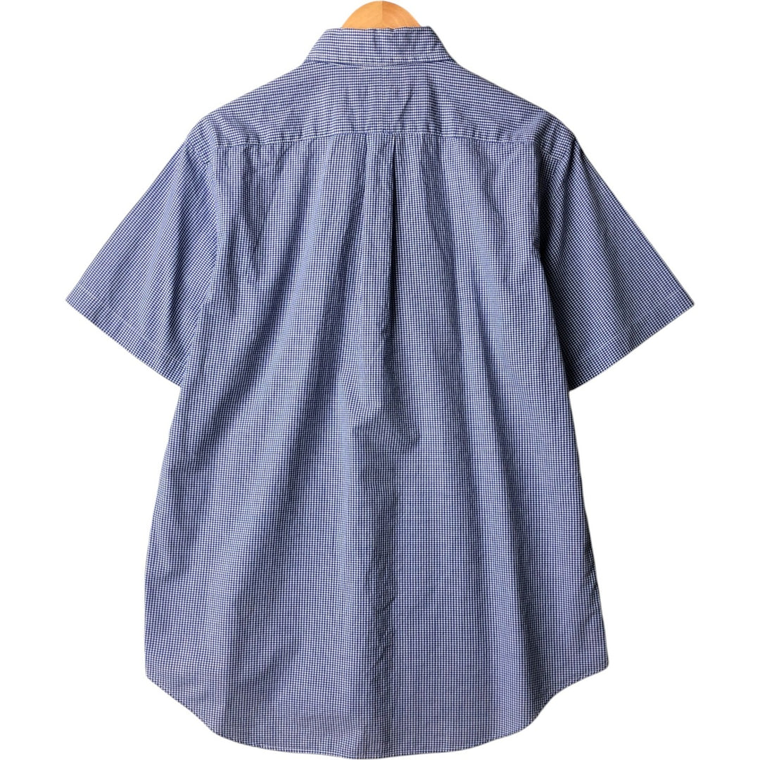 Ralph Lauren POLO RALPH LAUREN Gingham check short sleeve button down check shirt Men's L size cotton blue type Vintage Second Hand