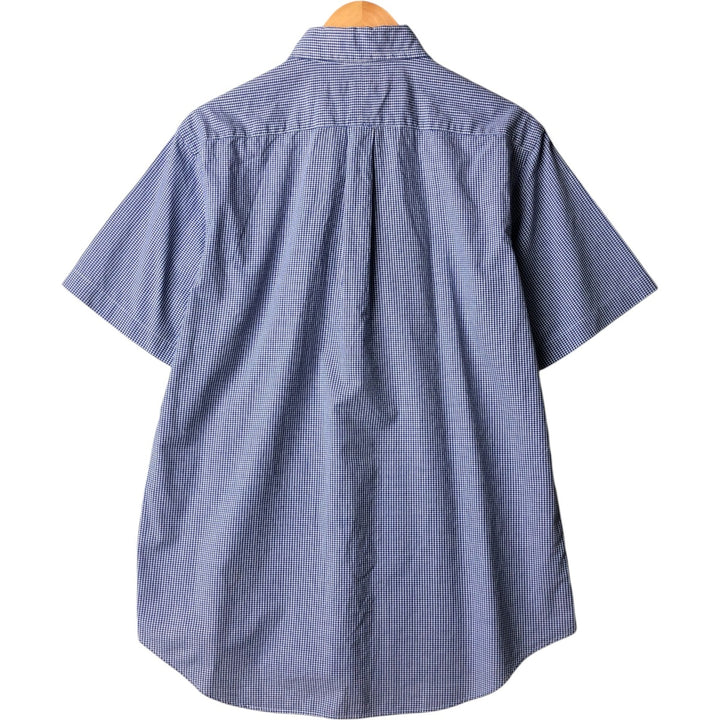 Ralph Lauren POLO RALPH LAUREN Gingham check short sleeve button down check shirt Men's L size cotton blue type Vintage Second Hand