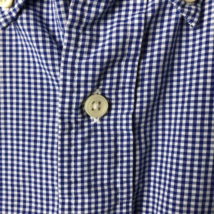 Ralph Lauren POLO RALPH LAUREN Gingham check short sleeve button down check shirt Men's L size cotton blue type Vintage Second Hand
